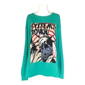 System Of A Down Liberty Bandit Sweatshirt Green Crew Neck Long Sleeve Sz Large